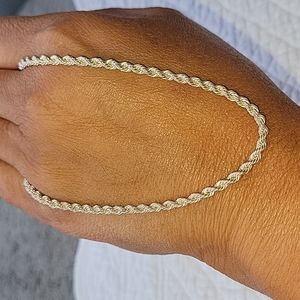 Vintage Italain 925 Sterling Silver Rope Chain!!!!